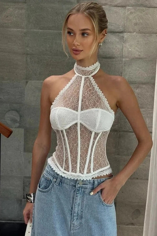 Glorol - Lace Sleeveless Slim Top