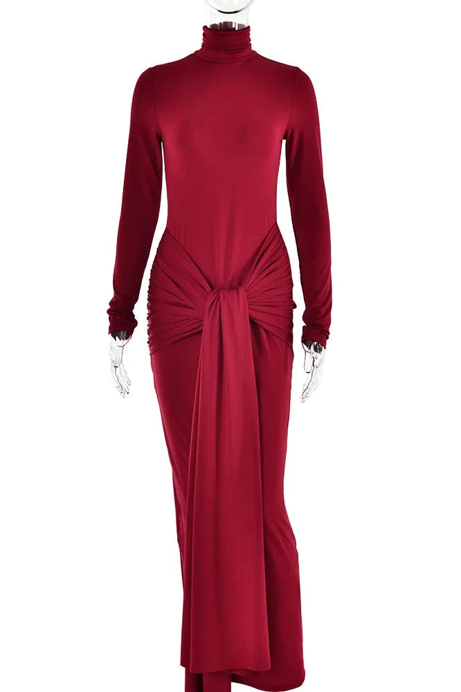 Glorol - Elegant Long Sleeve Bodycon Maxi Dress