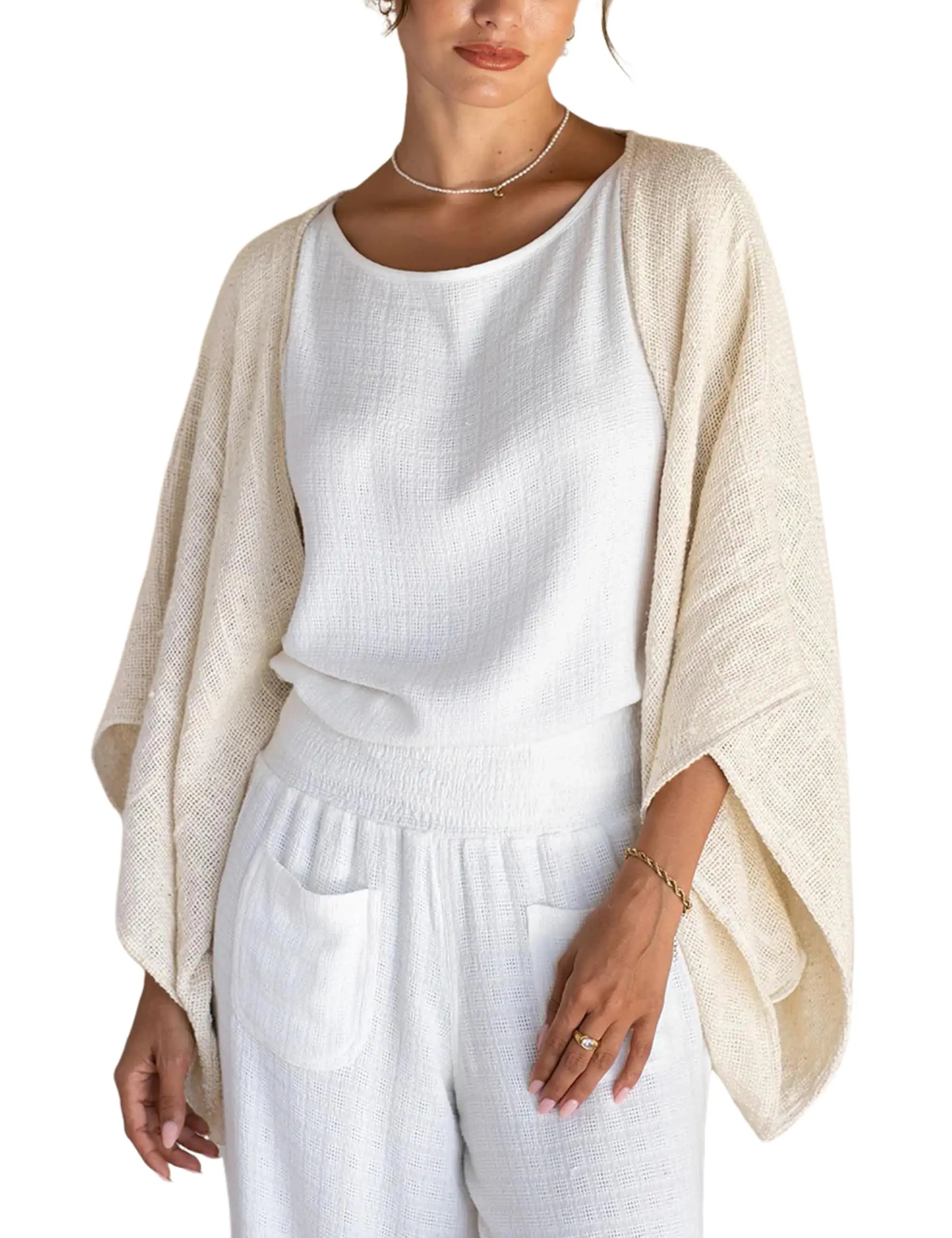 Glorol - Elegant Shawl Knit Loose Top