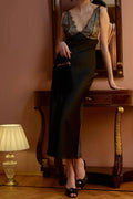Glorol - Elegant Hollow Out Lace Sleeveless Maxi Dress