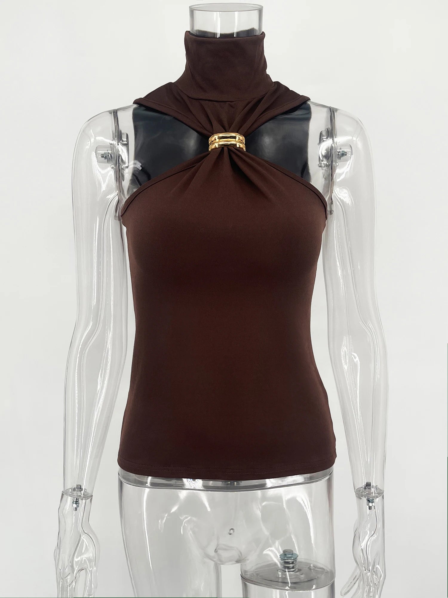 Glorol - Sleeveless Off-Shoulder Slim Top