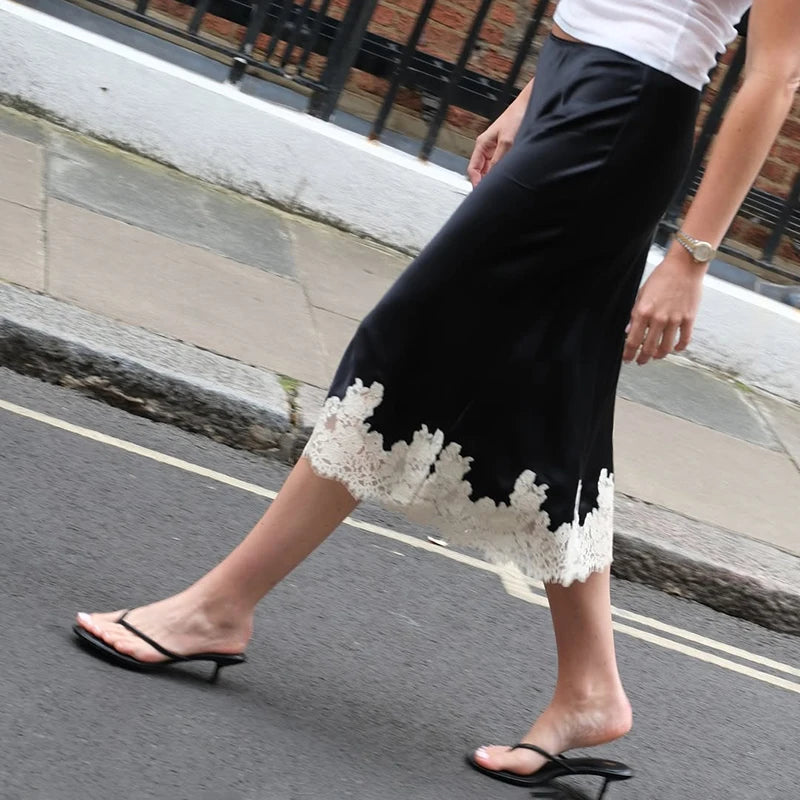 Glorol - Elegant High Waist Lace Skirt