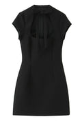 Glorol - Patchwork High Waist Short Sleeve Mini Dress