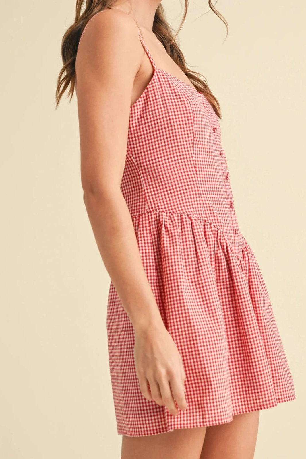 Glorol - Plaid Scoop Neck Sleeveless Open Back Jumpsuit