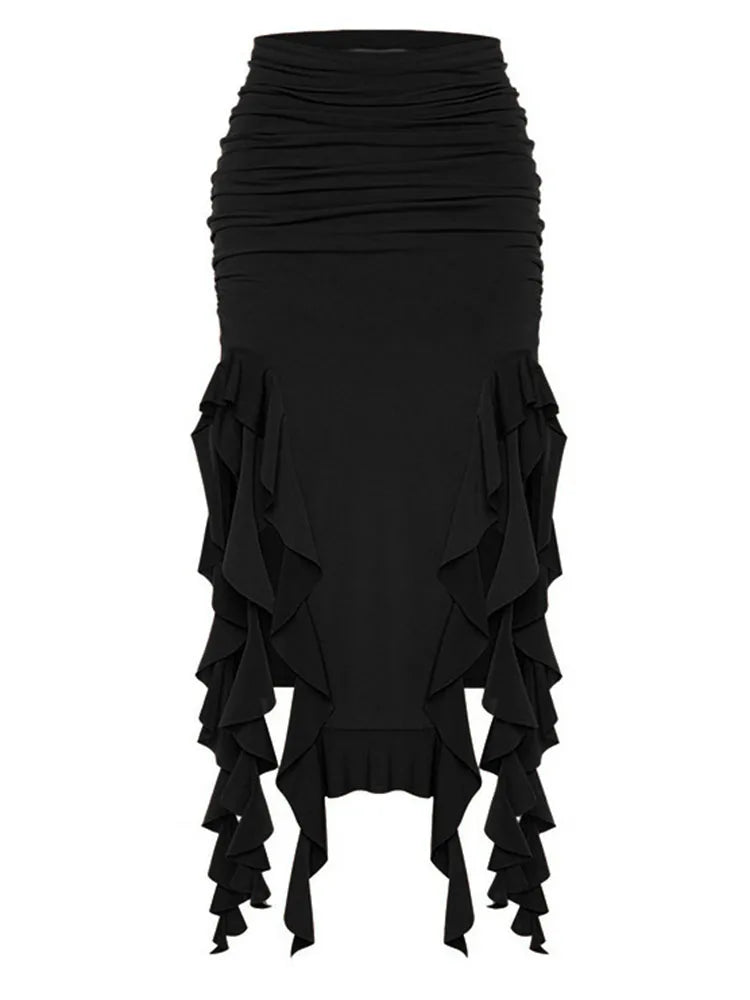 Glorol - High Waist Bodycon Hollow Out Skirt