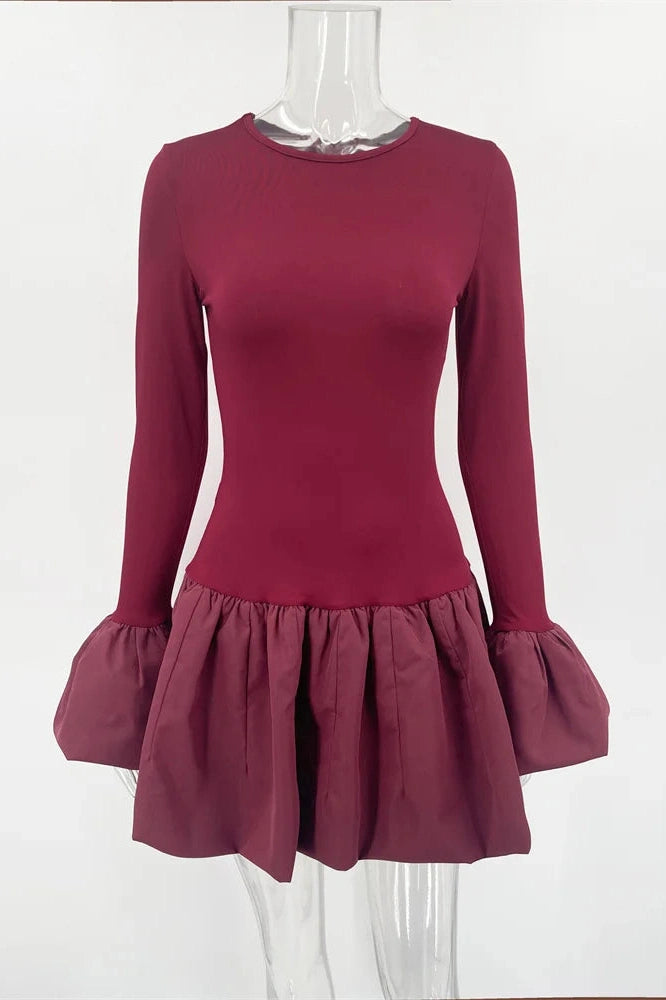 Glorol - Patchwork High Waist Slim Bodycon Mini Dress
