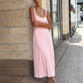 Glorol - Elegant Patchwork Backless Maxi Dress