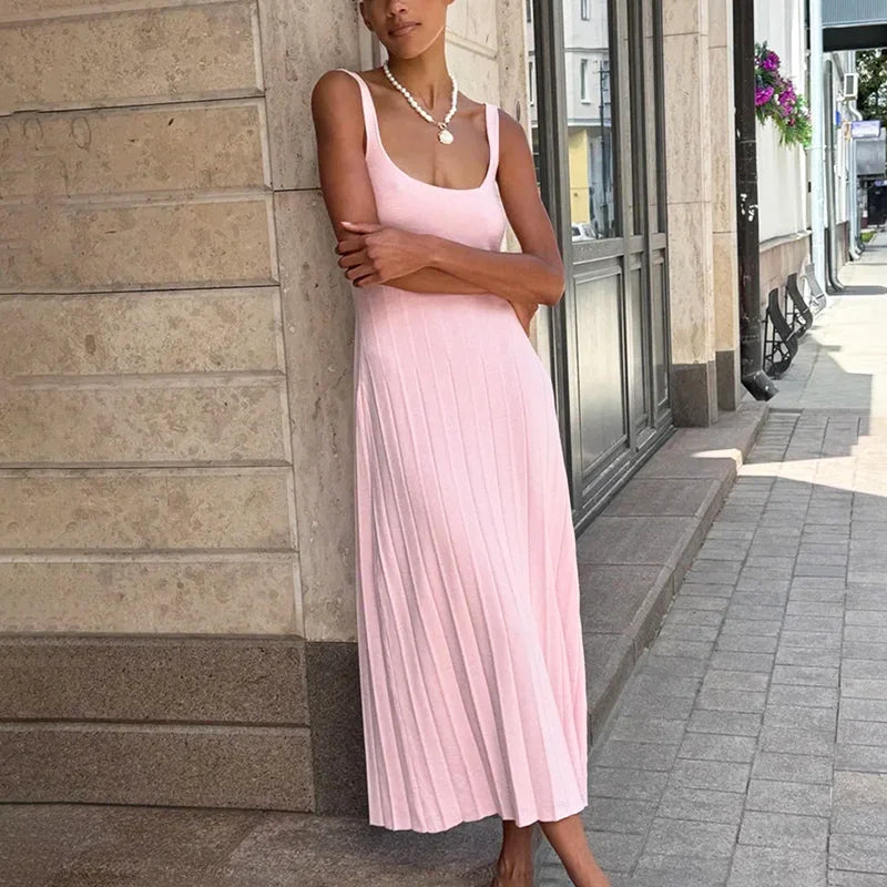 Glorol - Elegant Patchwork Backless Maxi Dress