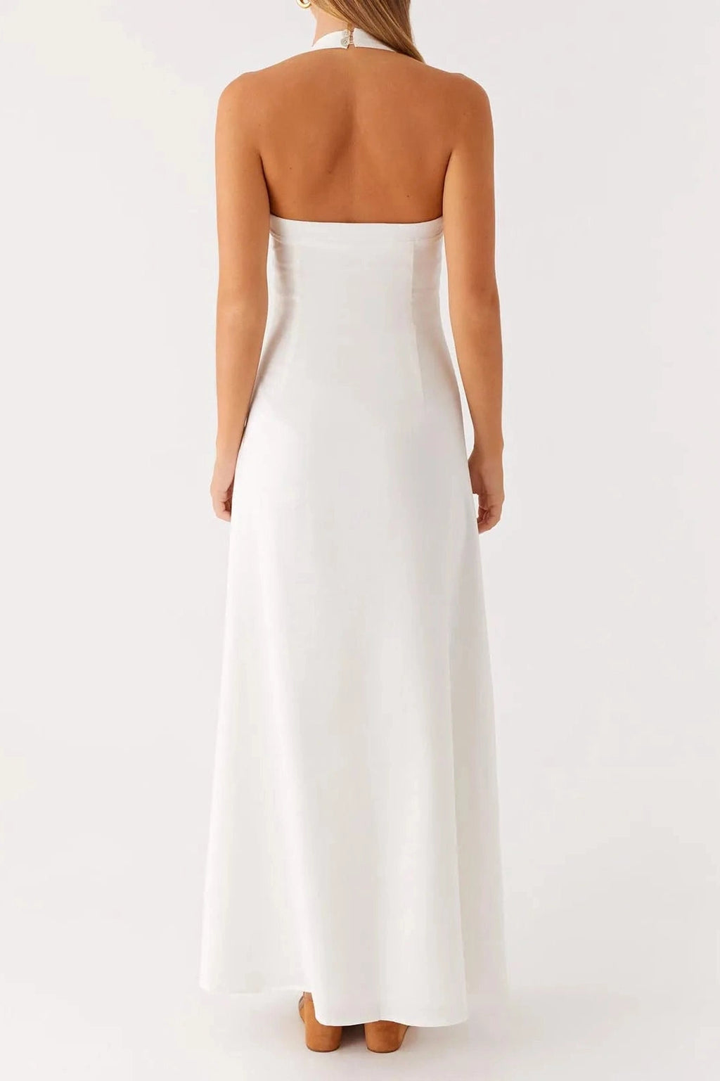 Glorol - Elegant Sleeveless Backless Maxi Dress