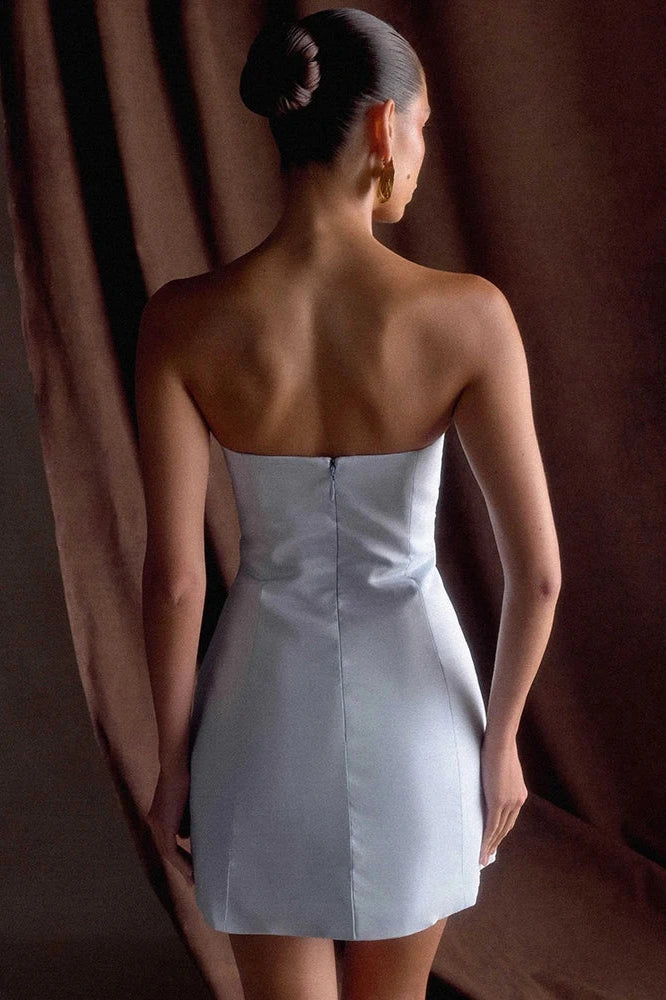 Glorol - Off-Shoulder Strapless Zipper Sleeveless Backless Bodycon Mini Dress