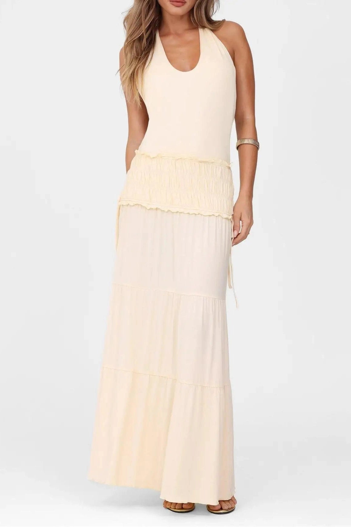 Glorol - Elegant Backless Slim Maxi Dress