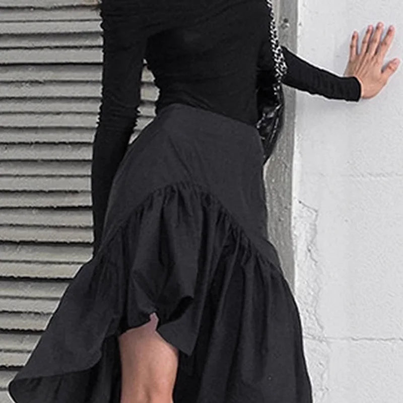 Glorol - High Waist A-line Splice Skirt