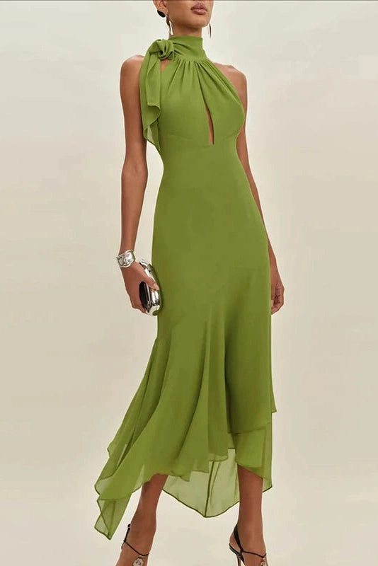 Glorol - Elegant Hollow Out Sleeveless Slim  Backless Maxi Dress