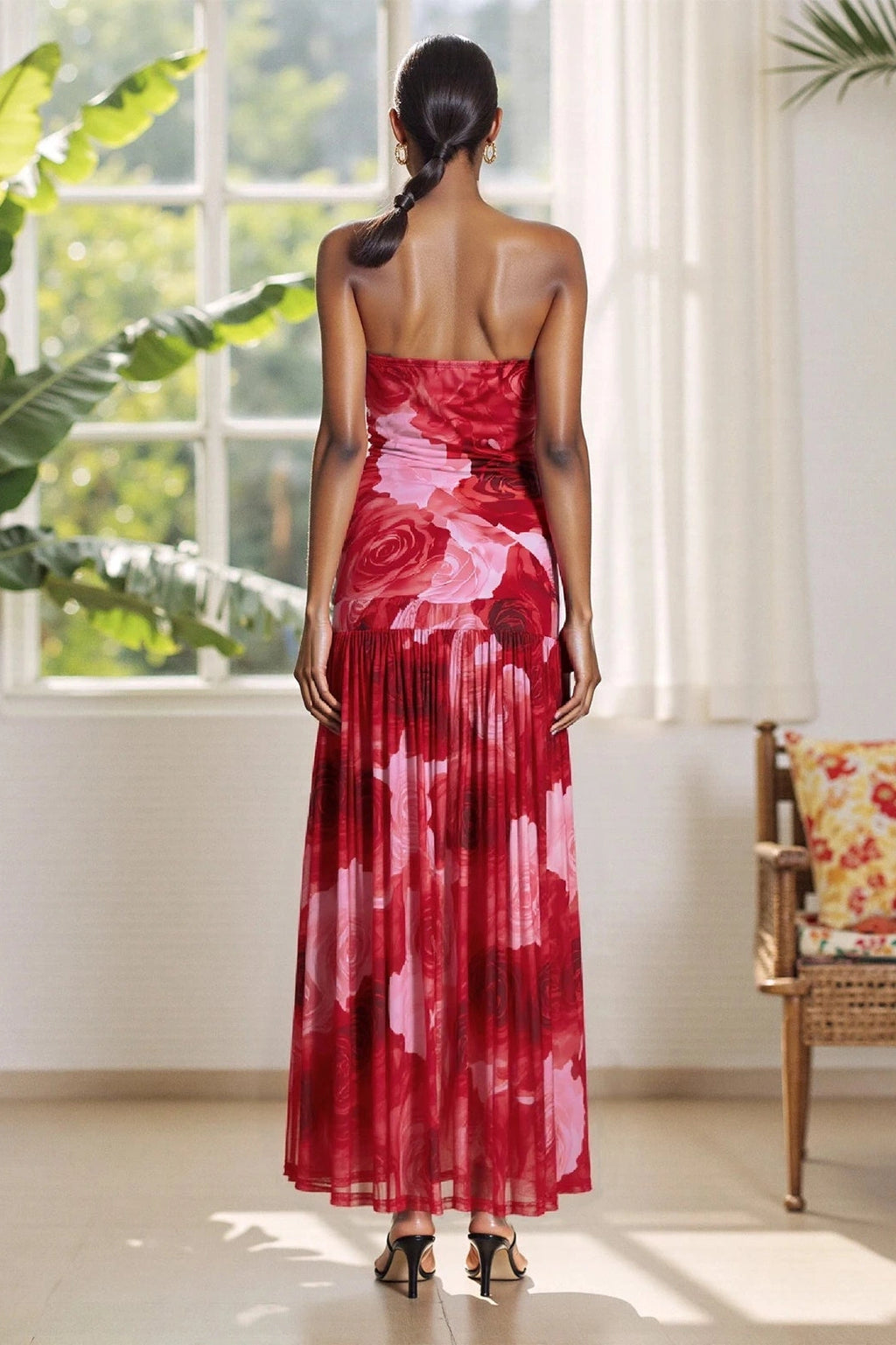 Glorol - Off Shoulder Slim High Split Sleeveless Maxi Dress