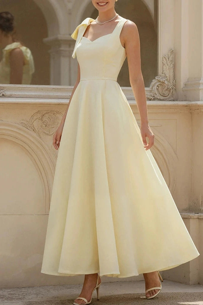Glorol - Sleeveless Slim Pleated Tie Up High Waist Maxi Dress