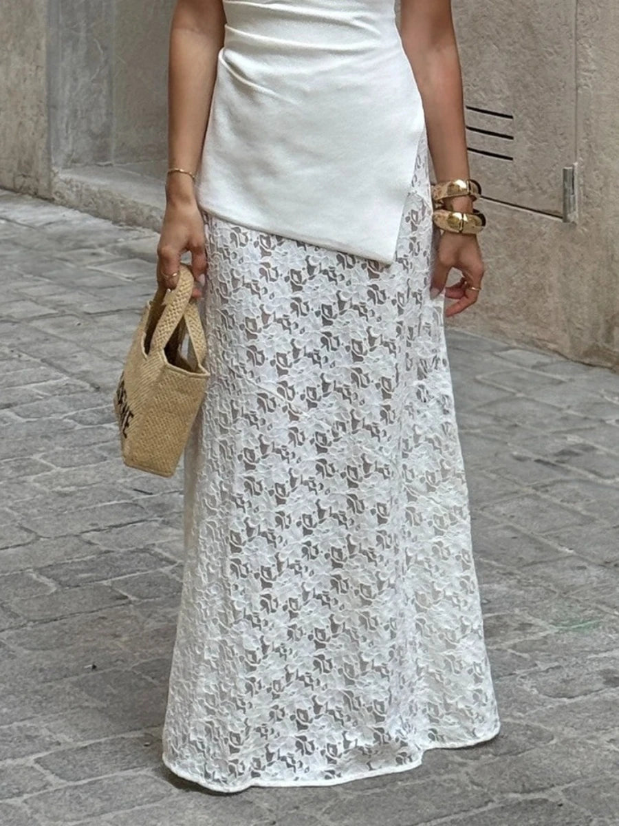 Glorol - Elegant Jacquard Lace Skirt