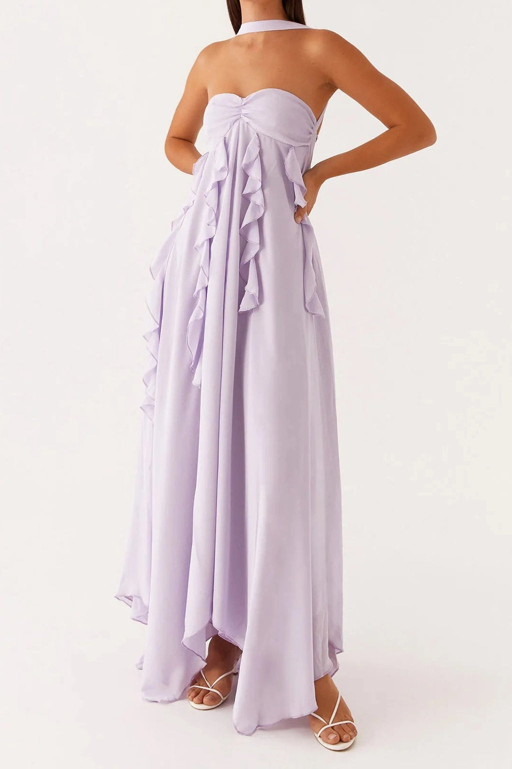 Glorol - Elegant Sleeveless Backless A-Line Maxi Dress