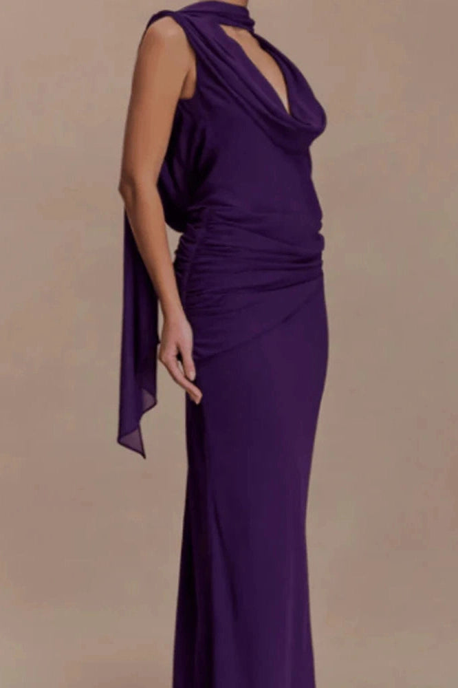 Glorol - Elegant Hollow Sleeveless Slim Maxi Dress