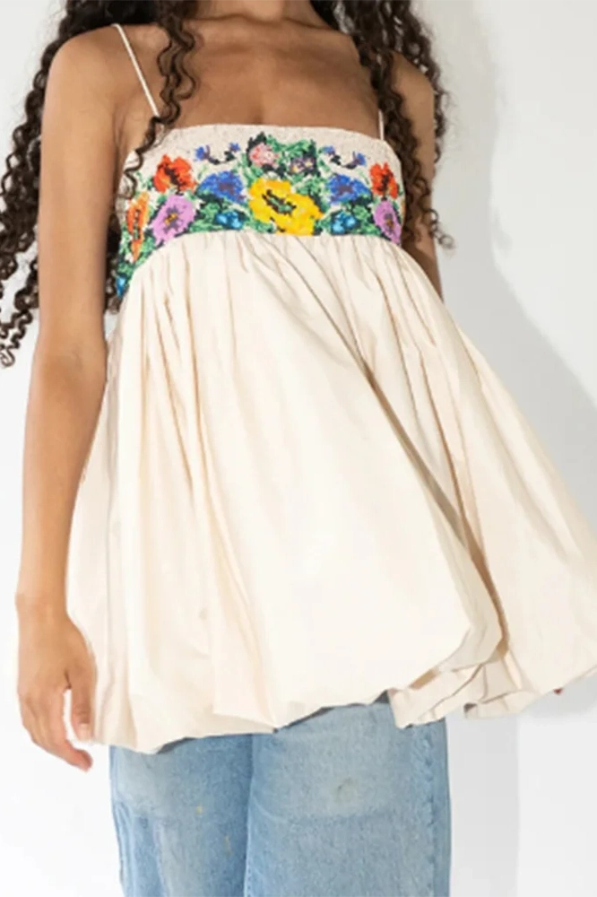 Glorol - Off Shoulder High Waist Sleeveless Slim Printed Mini Dress