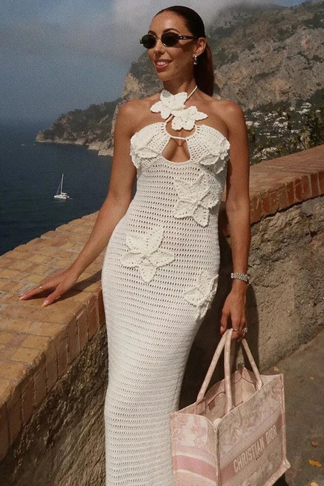 Glorol - See Through Sleeveless Backless Maxi Dress