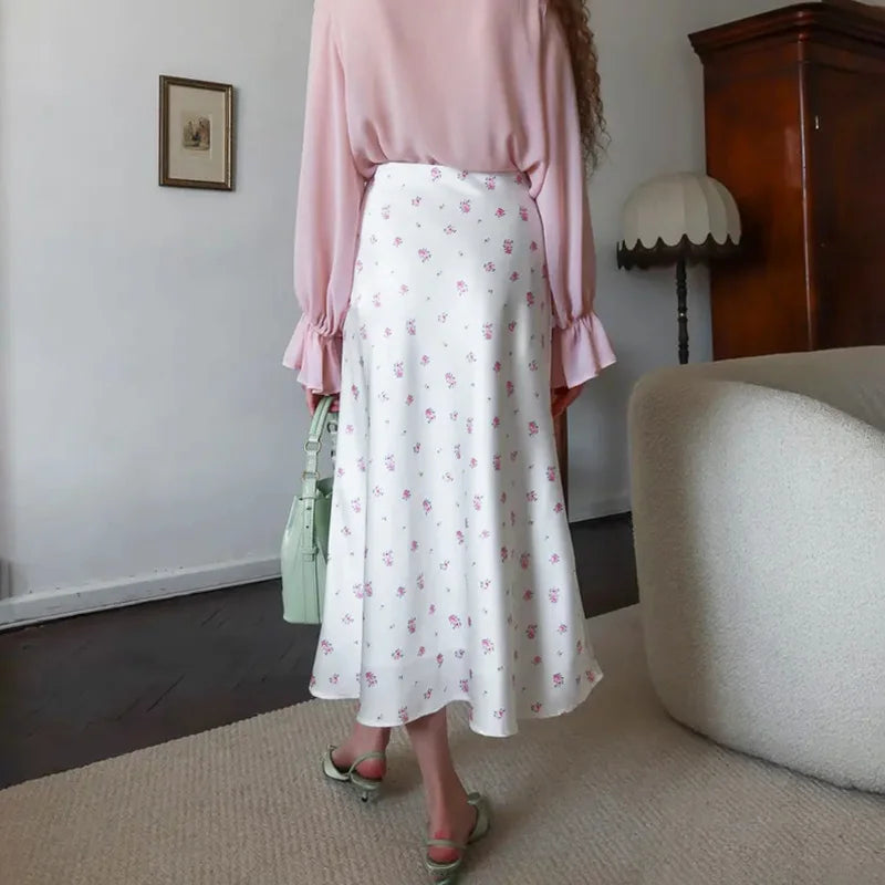 Glorol - High Waist Elegant Printed Skirt