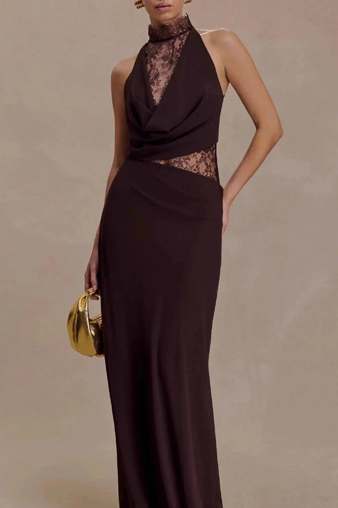 Glorol - Elegant Backless Slim Lace Maxi Dress