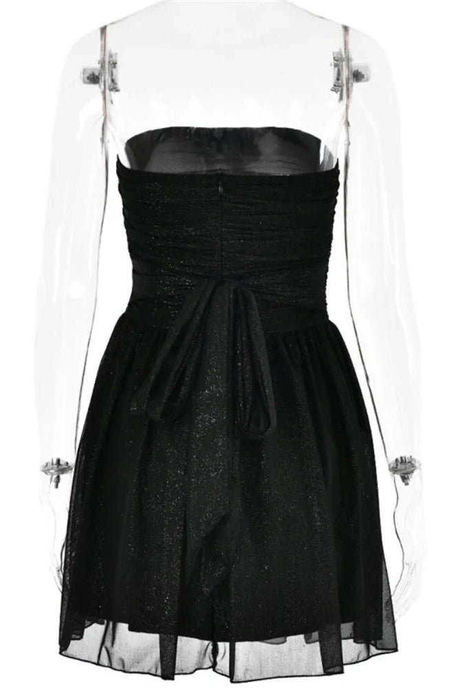 Glorol - Elegant Strapless Off-shoulder Backless Mini Dress
