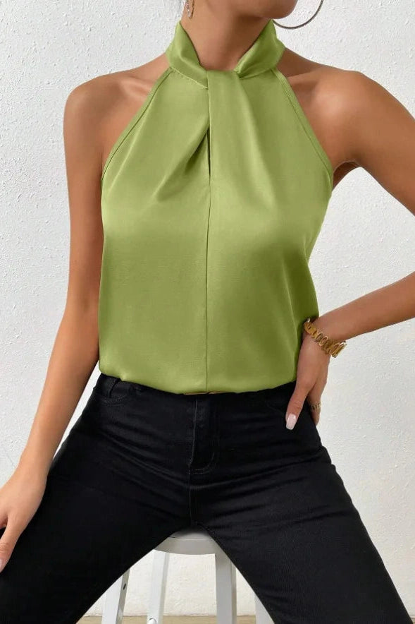 Glorol - Elegant Turtleneck Sleeveless Top
