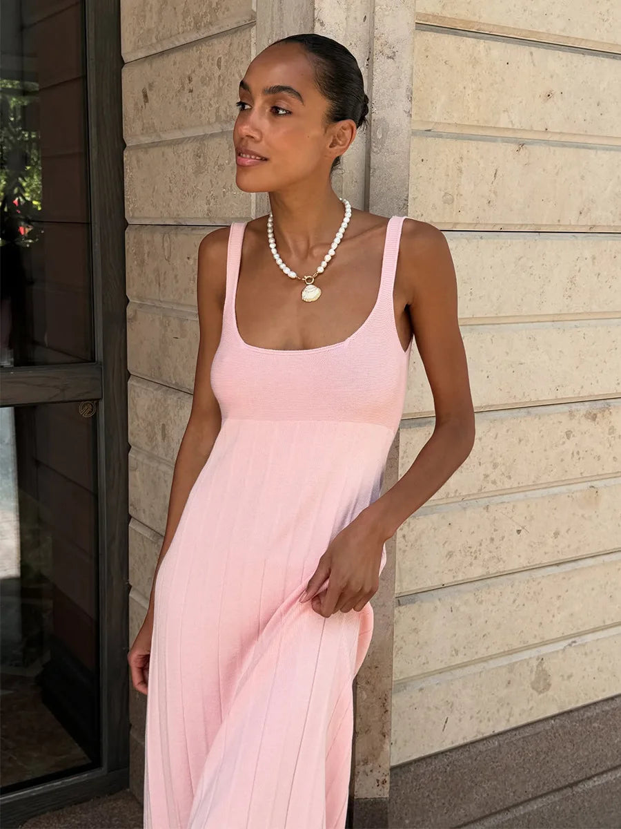 Glorol - Knitted Sleeveless Slim Maxi Dress