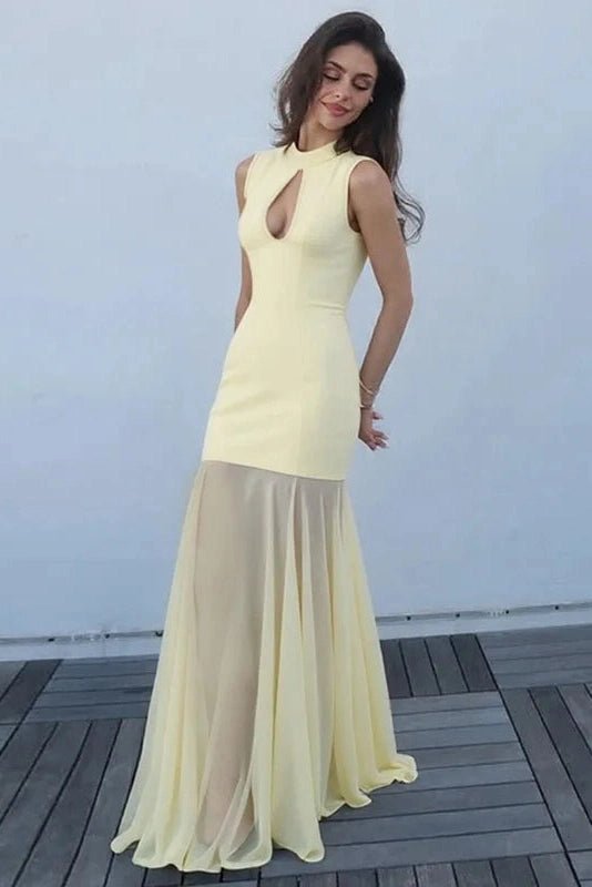 Glorol - Elegant Sleeveless Patchwork Maxi Dress