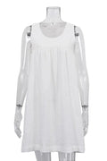 Glorol - Sleeveless High Waist Pleated Patchwork Mini Dress