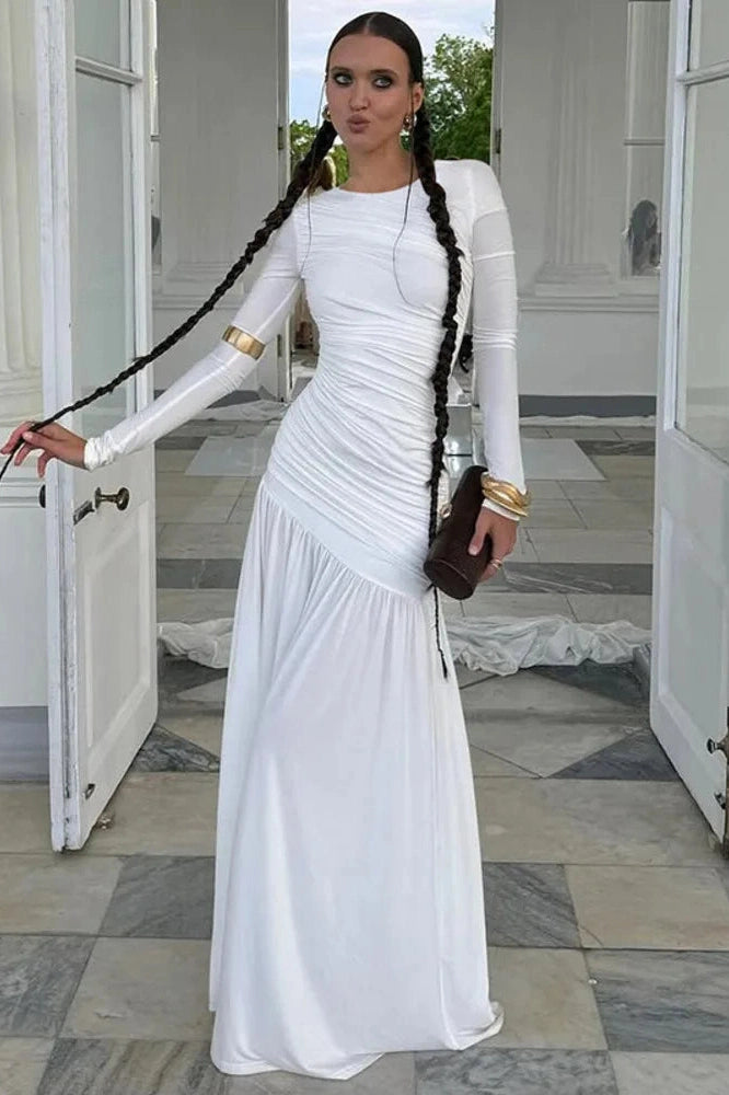 Glorol - Elegant Long Sleeve Bodycon Maxi Dress