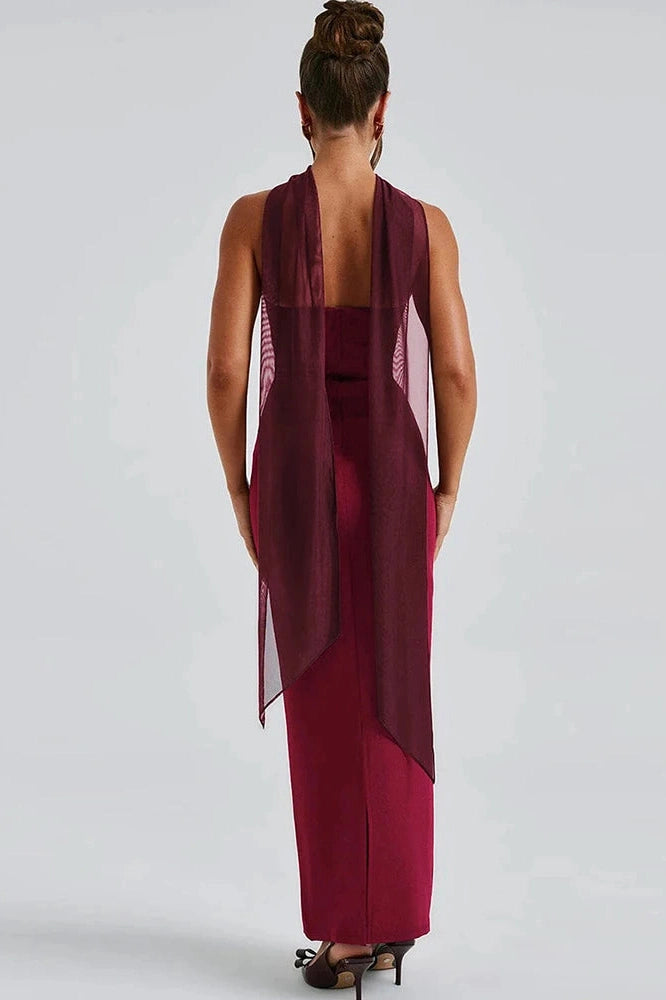 Glorol - Elegant Strapless Slim Sleeveless Maxi Dress