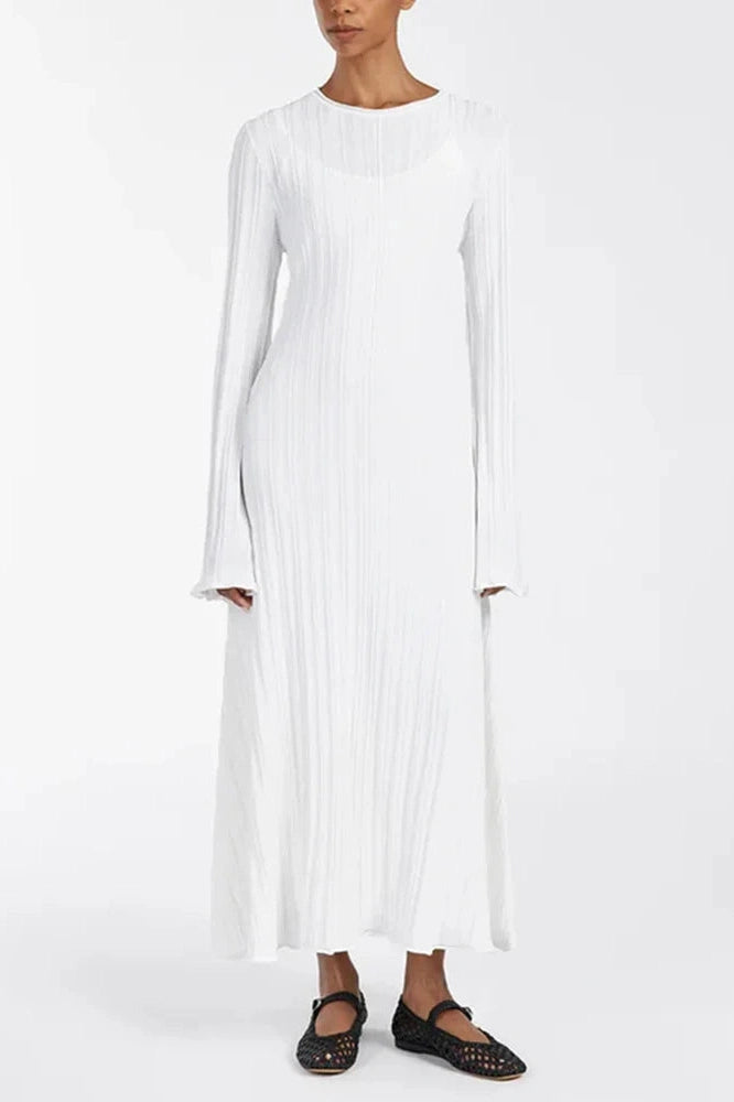 Glorol - Elegant Knitted High Waist Bodycon Maxi Dress