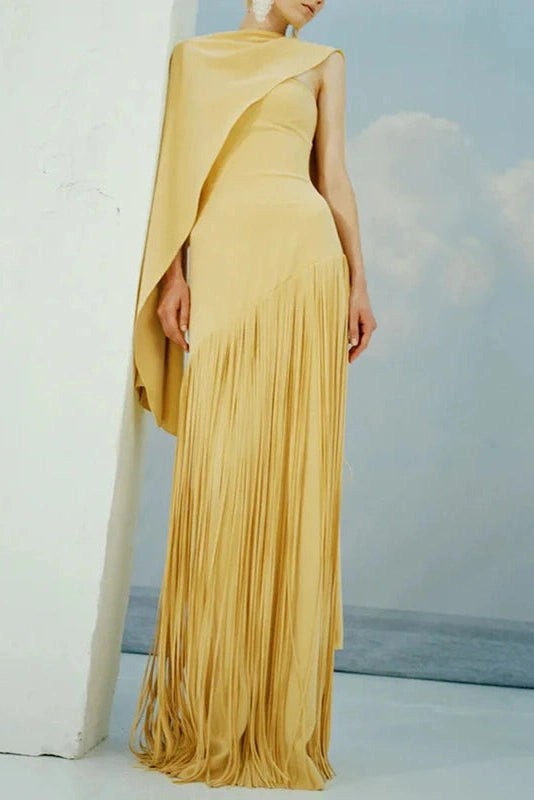 Glorol - Elegant Sleeveless O-Neck High Waist Maxi Dress