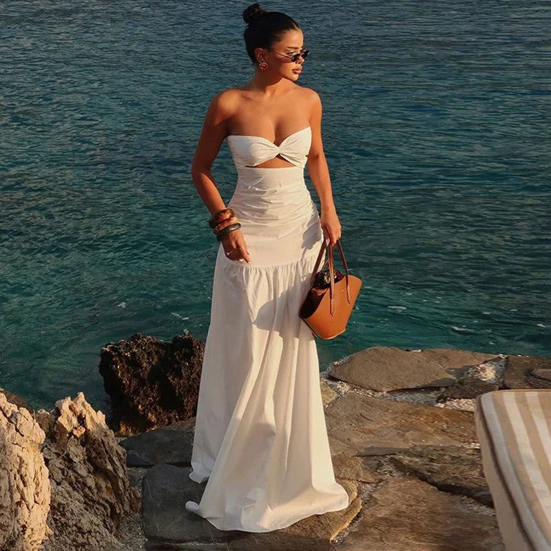 Strapless Sleeveless Bodycon Maxi Dress