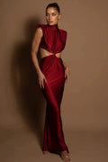 Glorol - Hollow Out Sleeveless Bodycon Maxi Dress