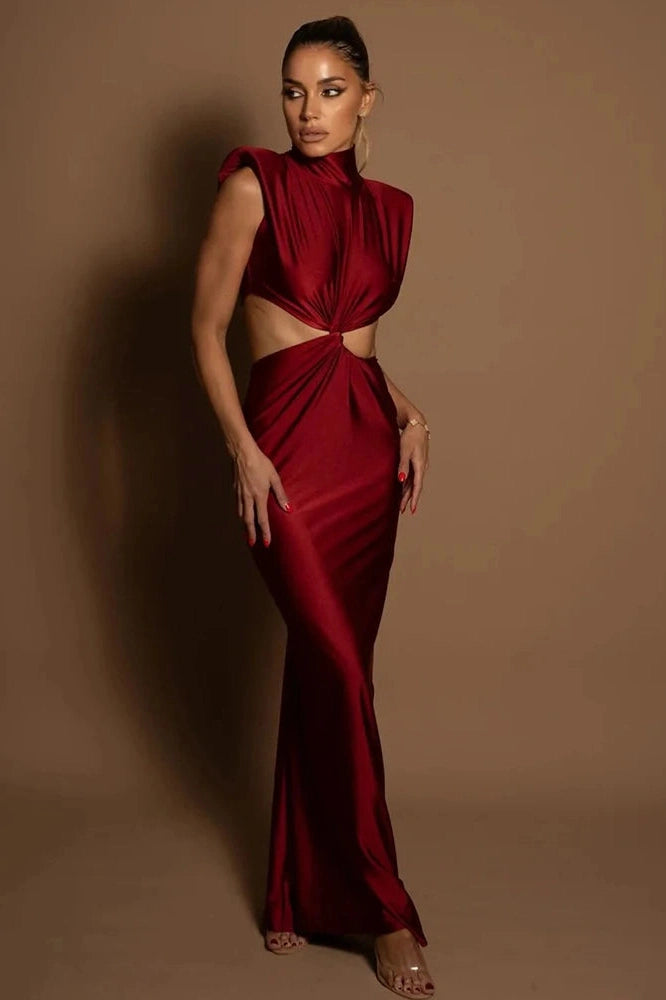 Glorol - Hollow Out Sleeveless Bodycon Maxi Dress