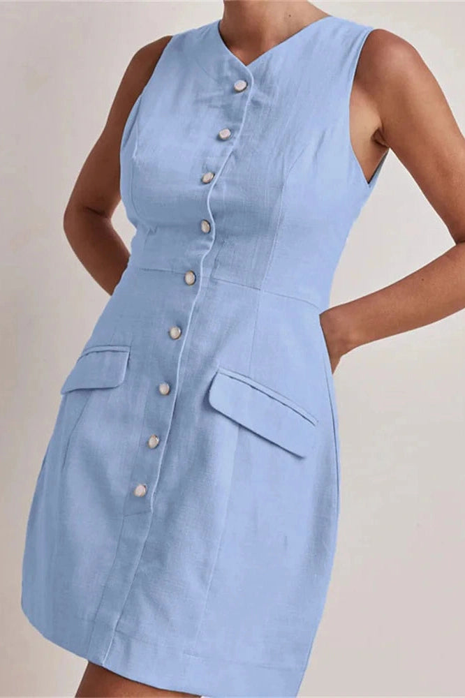 Glorol - Patchwork Sleeveless Mini Dress