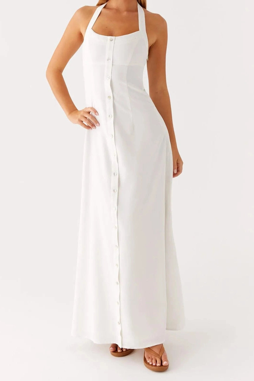 Glorol - Elegant Sleeveless Backless Maxi Dress