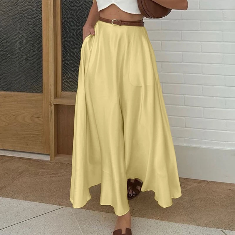 Glorol - High Waist A-Line Skirt