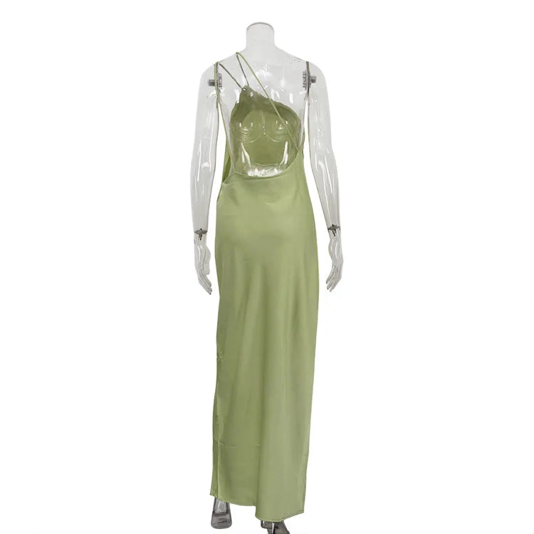 Glorol - Elegant Backless High Waist Sleeveless Maxi Dress