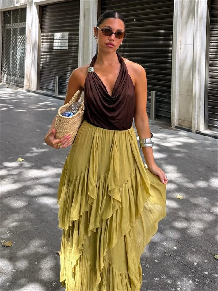 Glorol - High Waist Patchwork Skirt