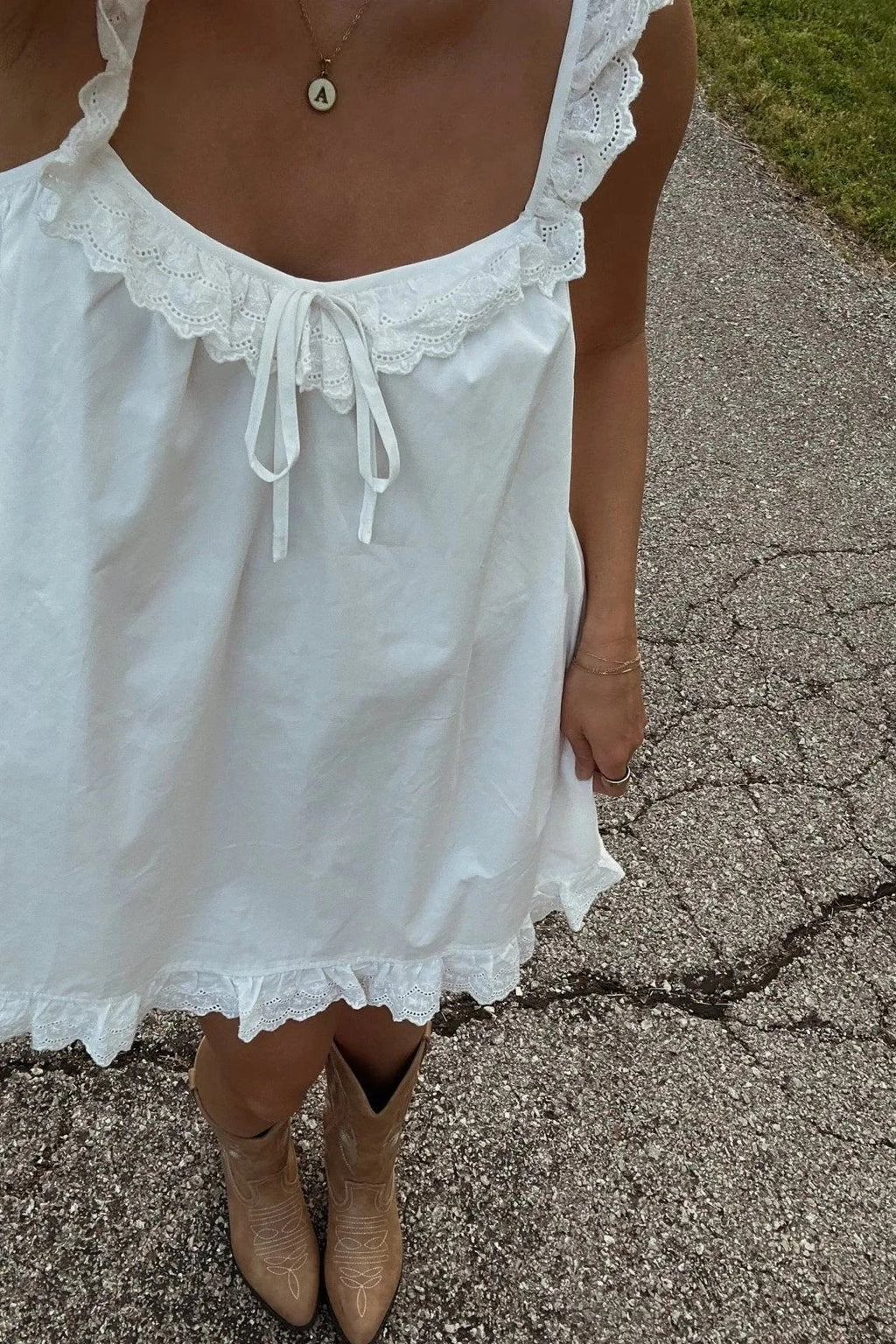 Backless Lace-Up Loose Pleated Sleeveless Mini Dress