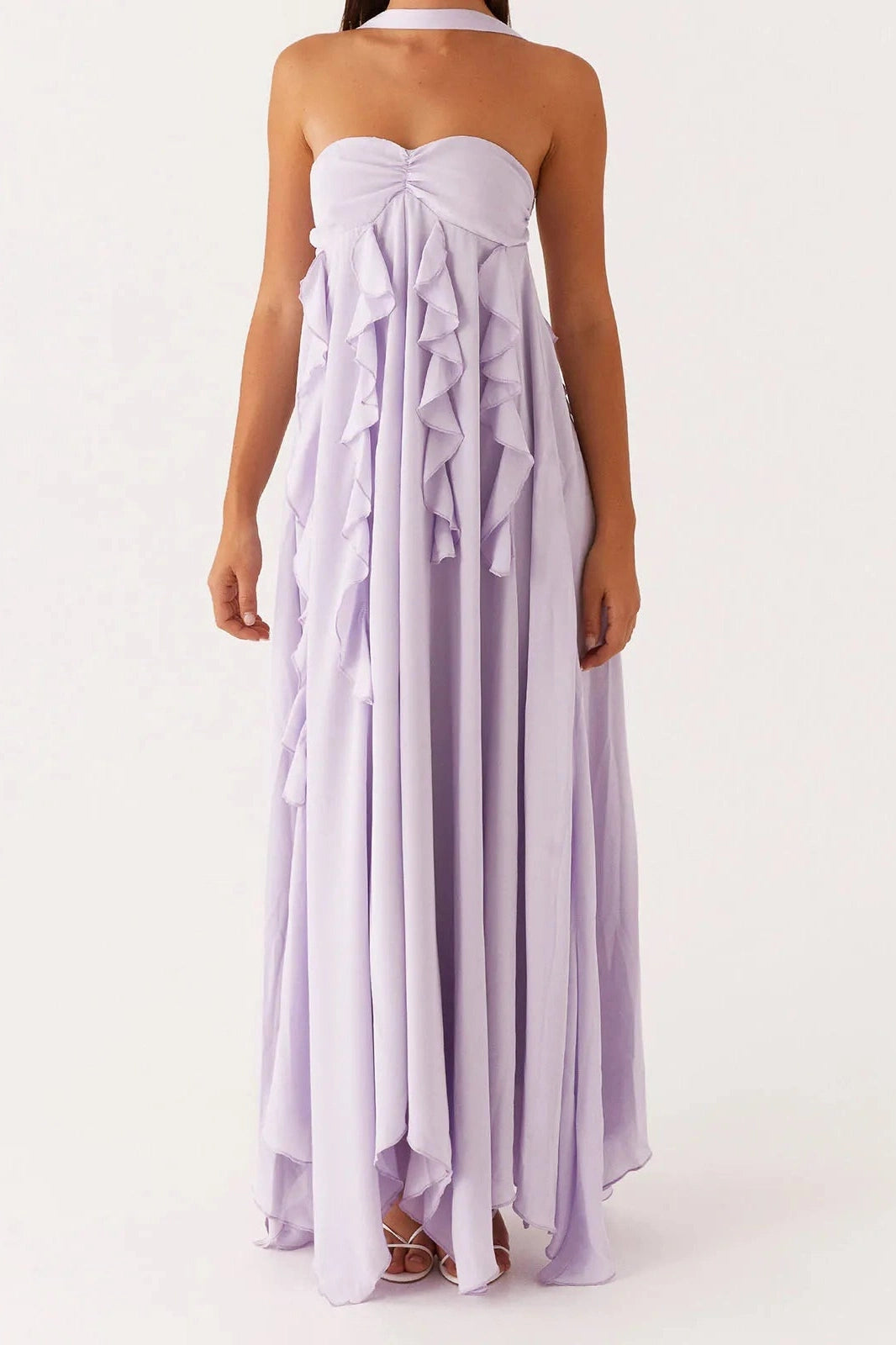 Glorol - Elegant Sleeveless Backless A-Line Maxi Dress