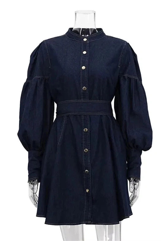 Glorol - Elegant Lace-Up High Waist Slim Mini Dress