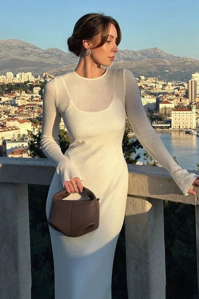 Glorol - See-Through 2 Piece Maxi Dress