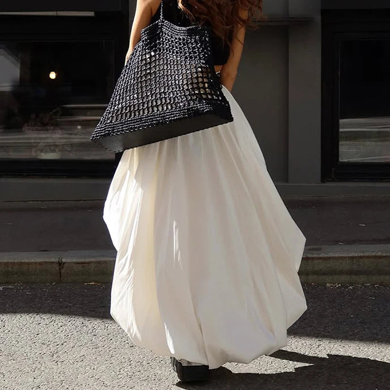 Glorol - High Waist Irregular Cotton Bud Skirt