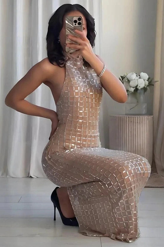Glorol - Elegant Sleeveless Slim Backless Maxi Dress