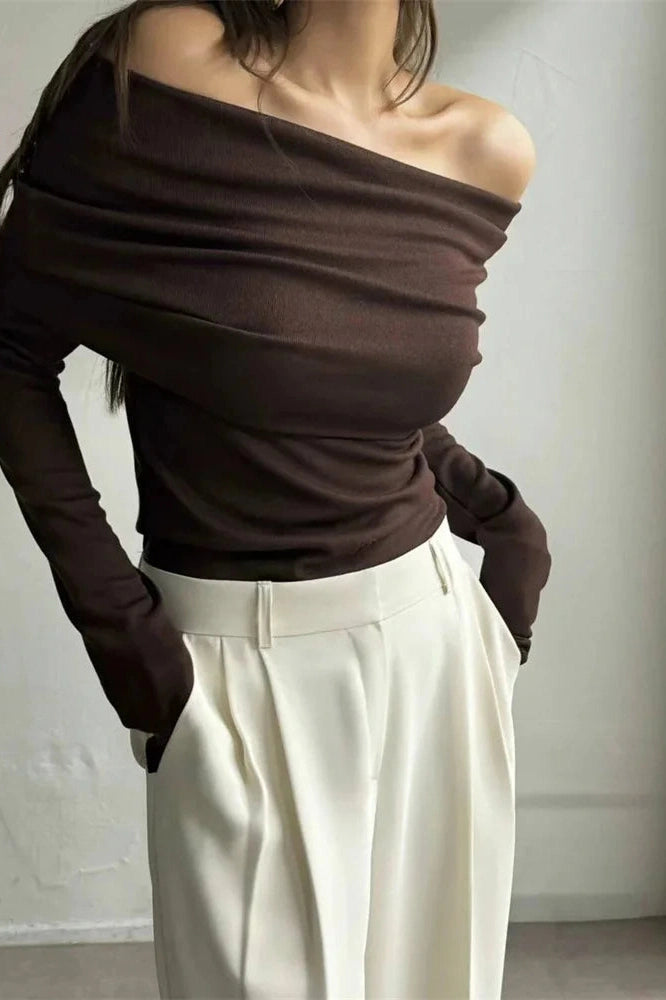 Glorol - Backless Slim Off-Shoulder Top